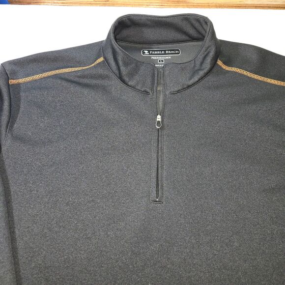 Pebble Beach Performance Men’s 1/4 Zip Pullover Gray Size Large Golf Activewear - Picture 4 of 5